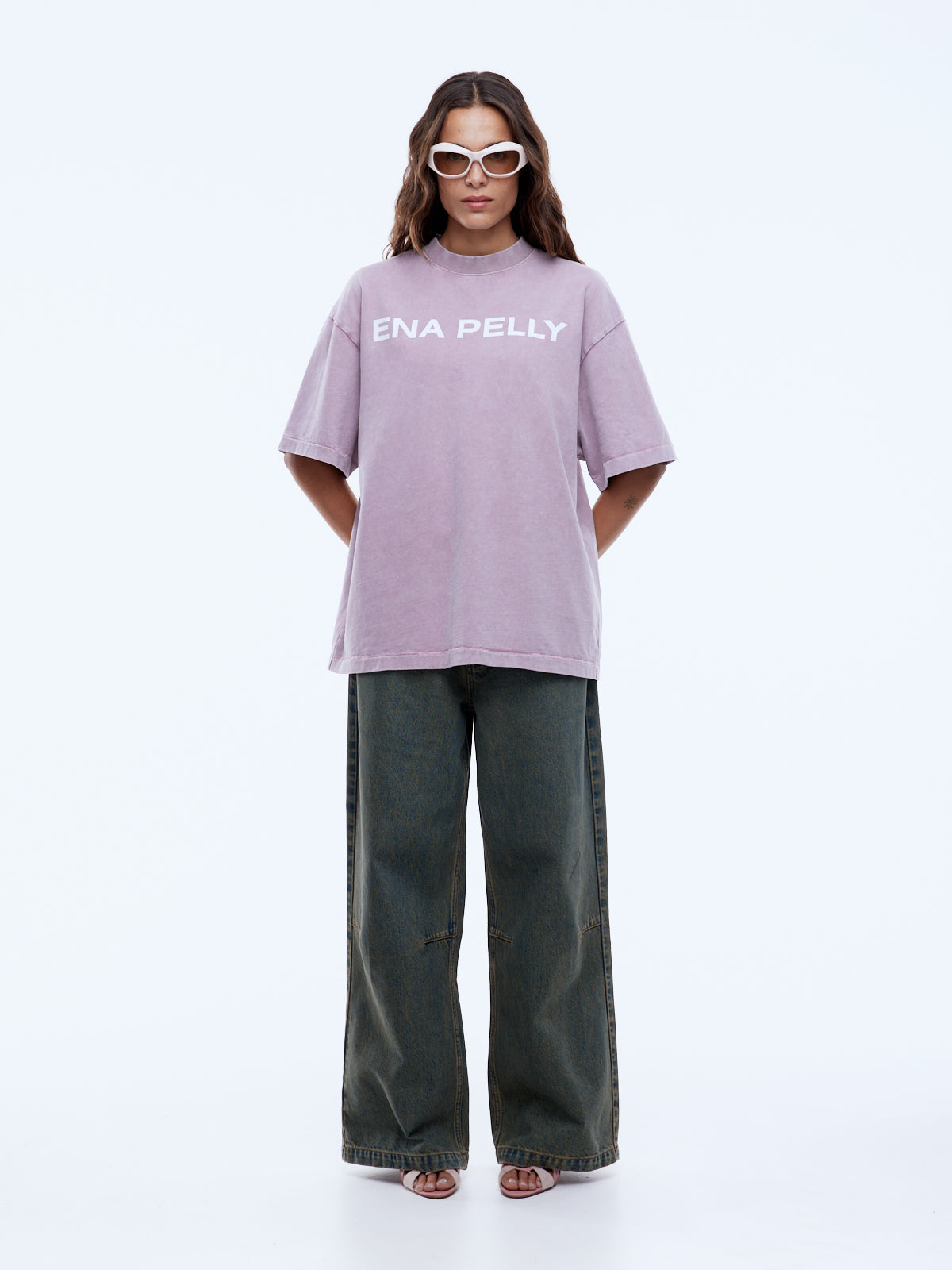ENA PELLY Chloe Overside Tee Vintage Rose