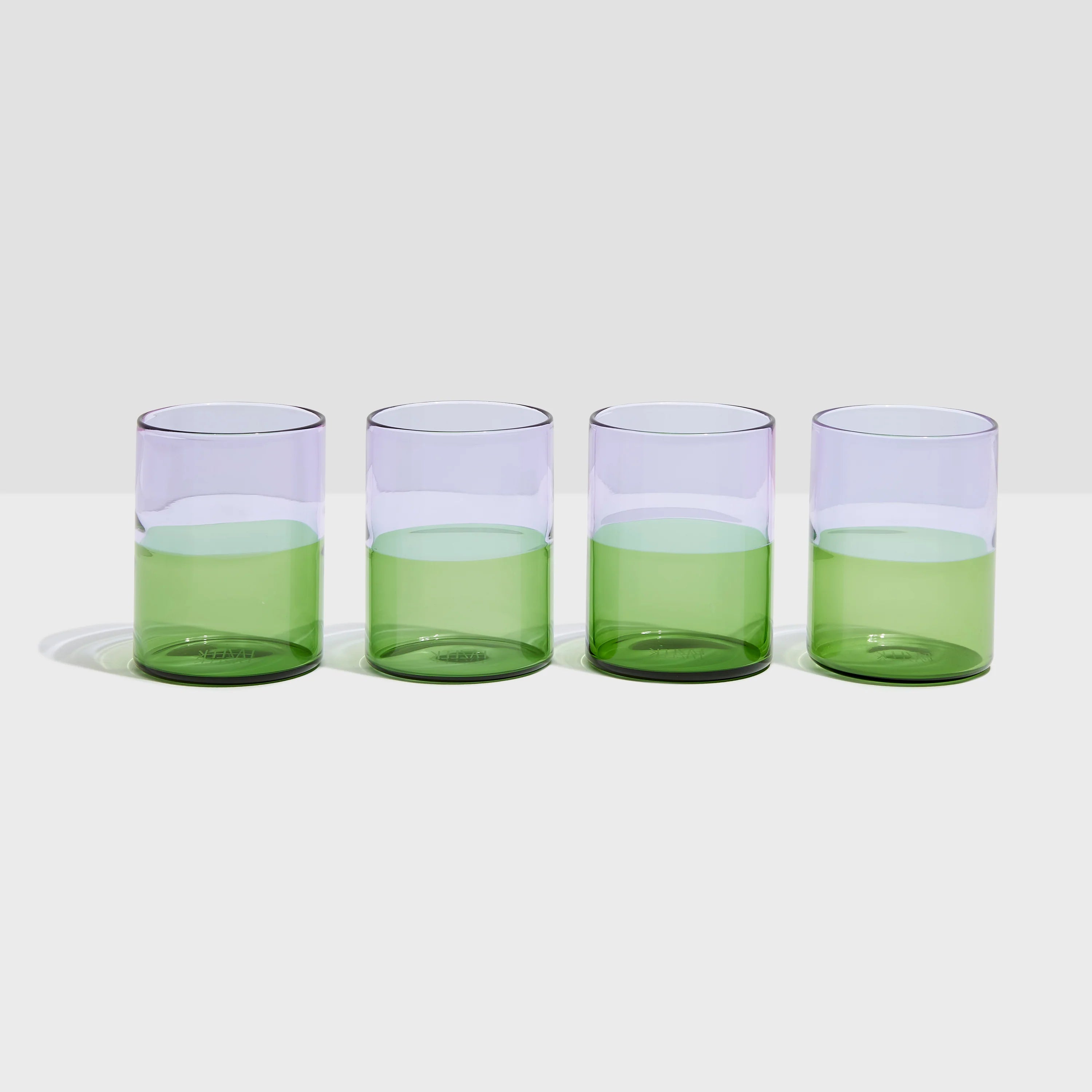 FAZEEK Two Tone Glasses Set of 4 LILAC + GREEN