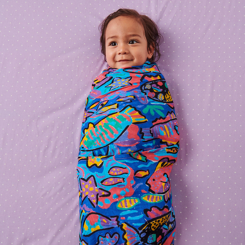 KIP & CO X  KEN DONE Bamboo Swaddle TROPICAL FISH