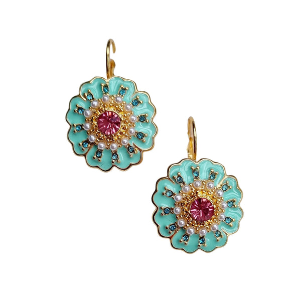 Enid Floral Earring AQUA