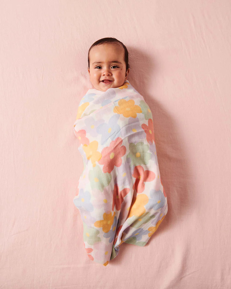 KIP & CO Bamboo Swaddle PAPER DAISY