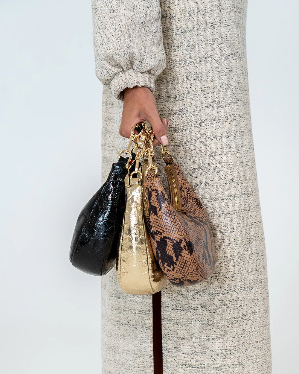 ARLINGTON MILNE Estella Bag GOLD CRINKLE
