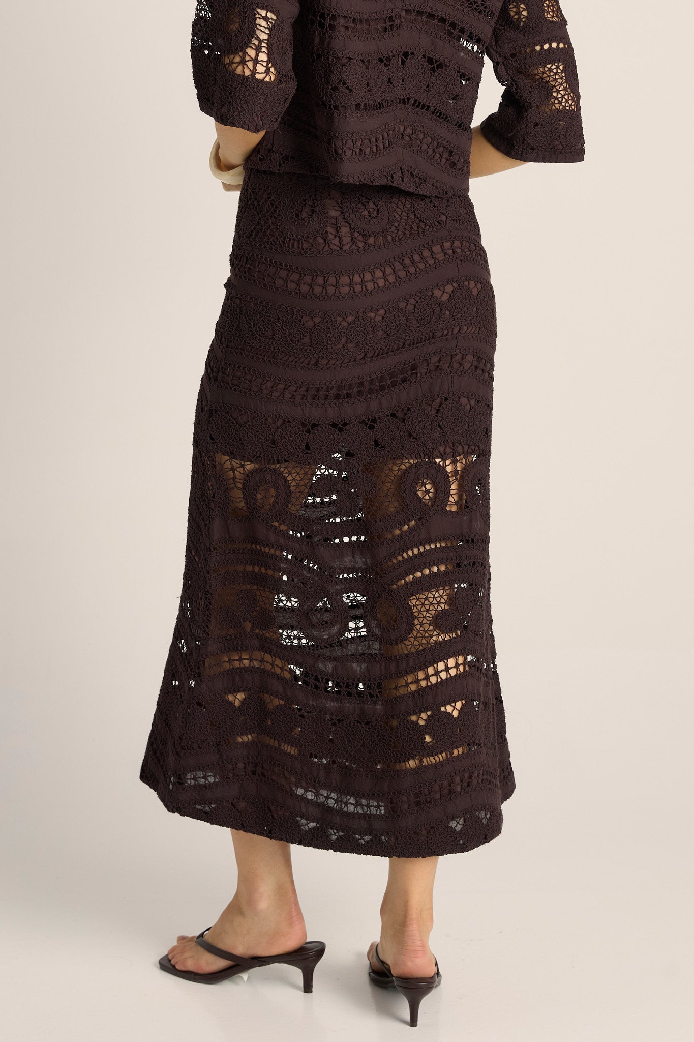 FATE & BECKER Gaia Lace Skirt CHOCOLATE