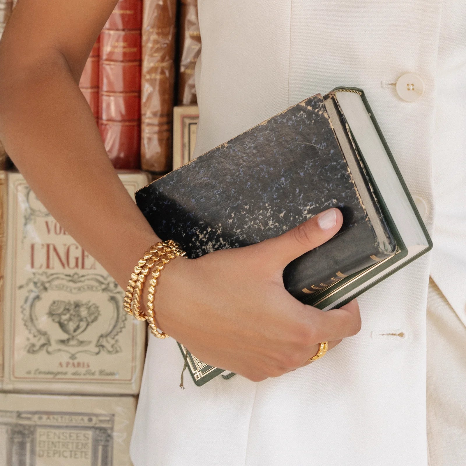 FAIRLEY Golden Heart Tennis Bracelet