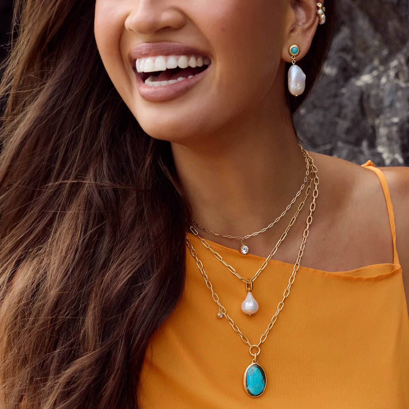 FAIRLEY Amazonite Pearl Drops
