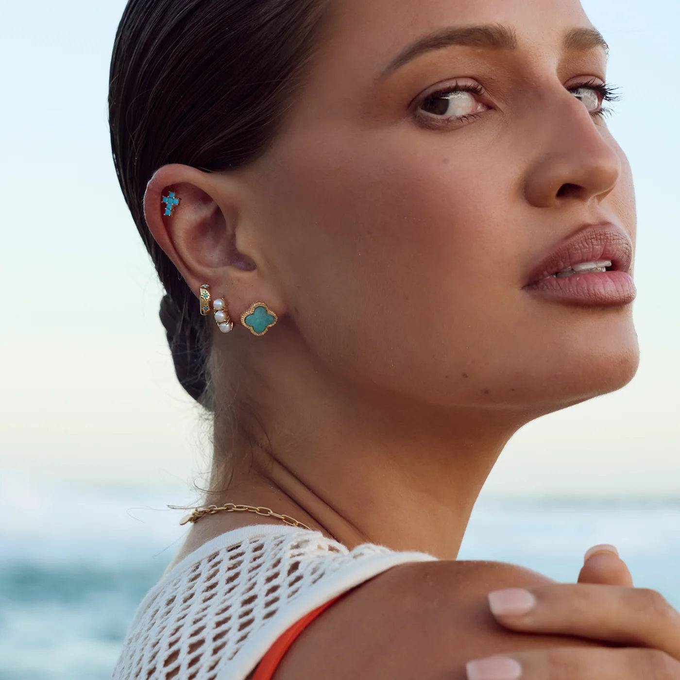 FAIRLEY Azzurra Cross Studs