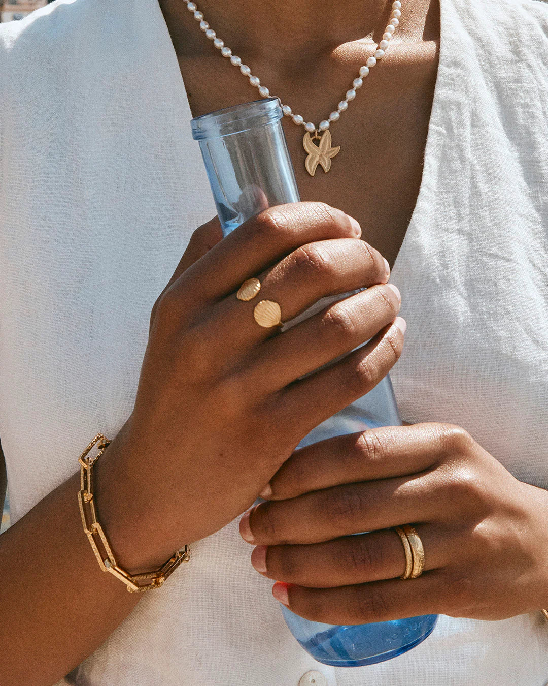 FAIRLEY Antique Gold Stacking Ring