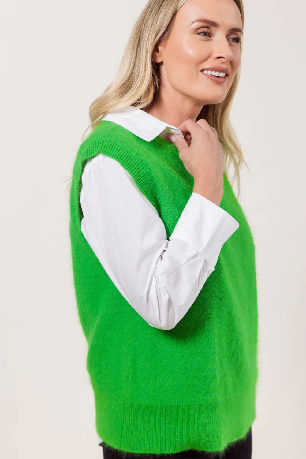 Angora Blend Knit Vest APPLE