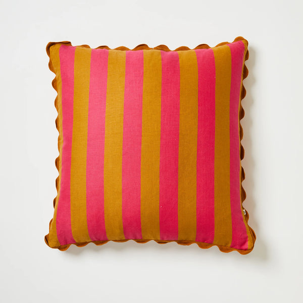 BONNIE & NEIL Bold Stripe Cushion 60cm TAN PINK