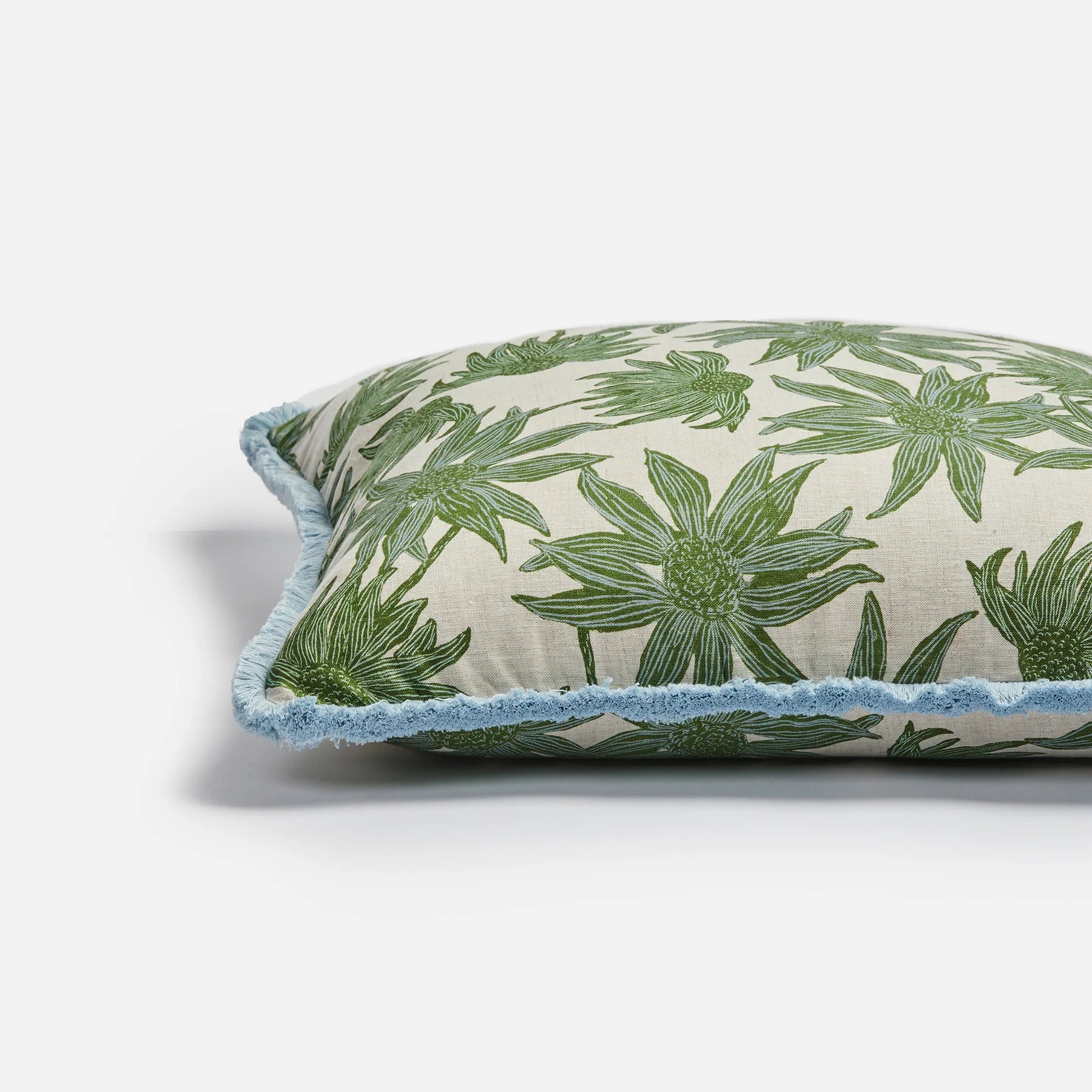 Bonnie & Neil Flannel Flower Cushion 60cm KHAKI