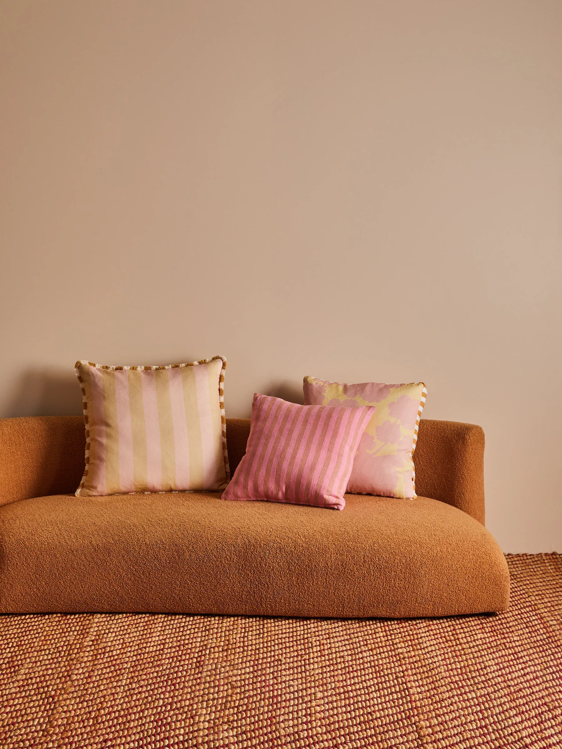 Bonnie & Neil Bold Stripe Buff Cushion 60CM