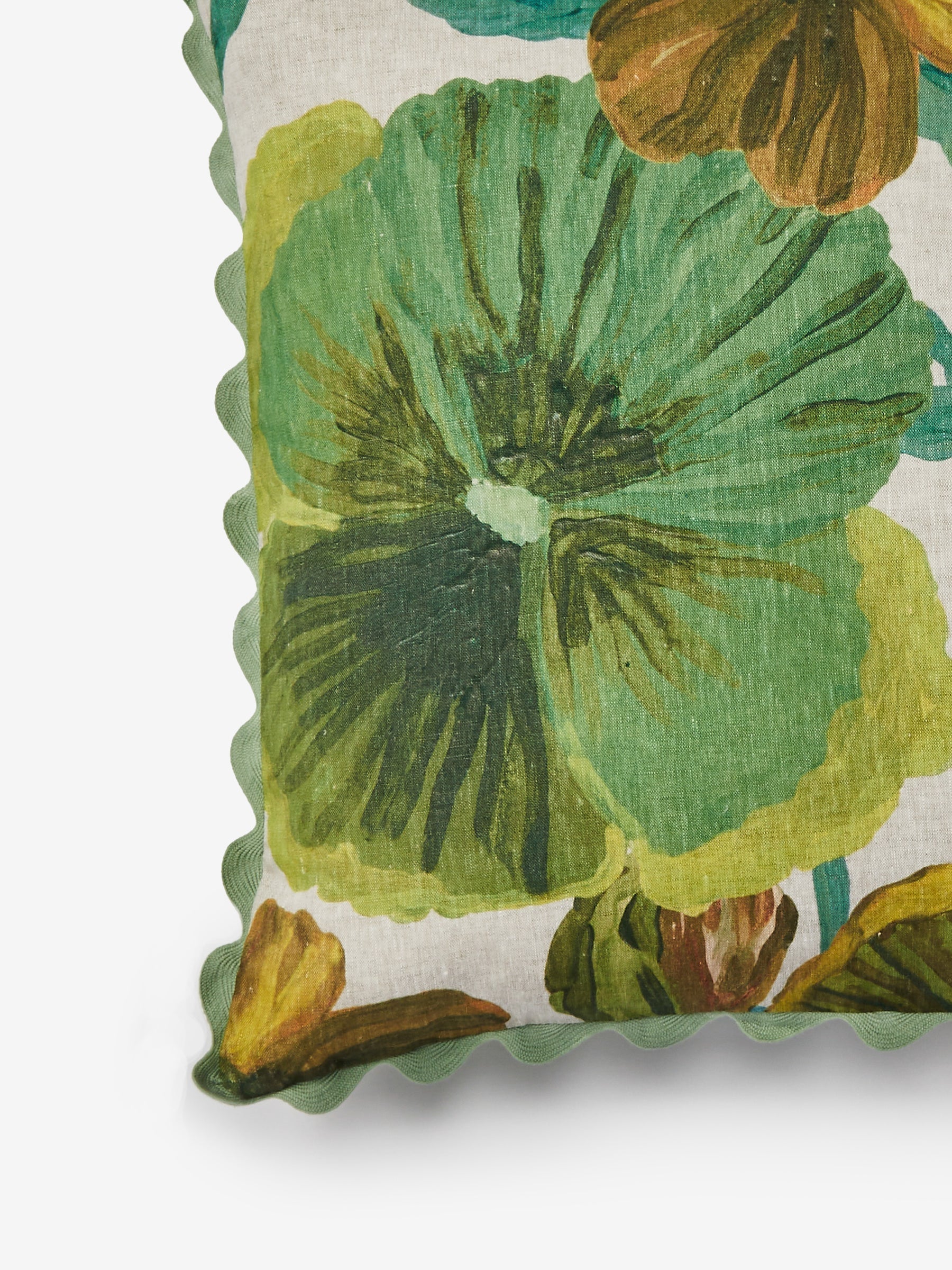 Bonnie & Neil Wild Pansy Verde Cushion 60cm