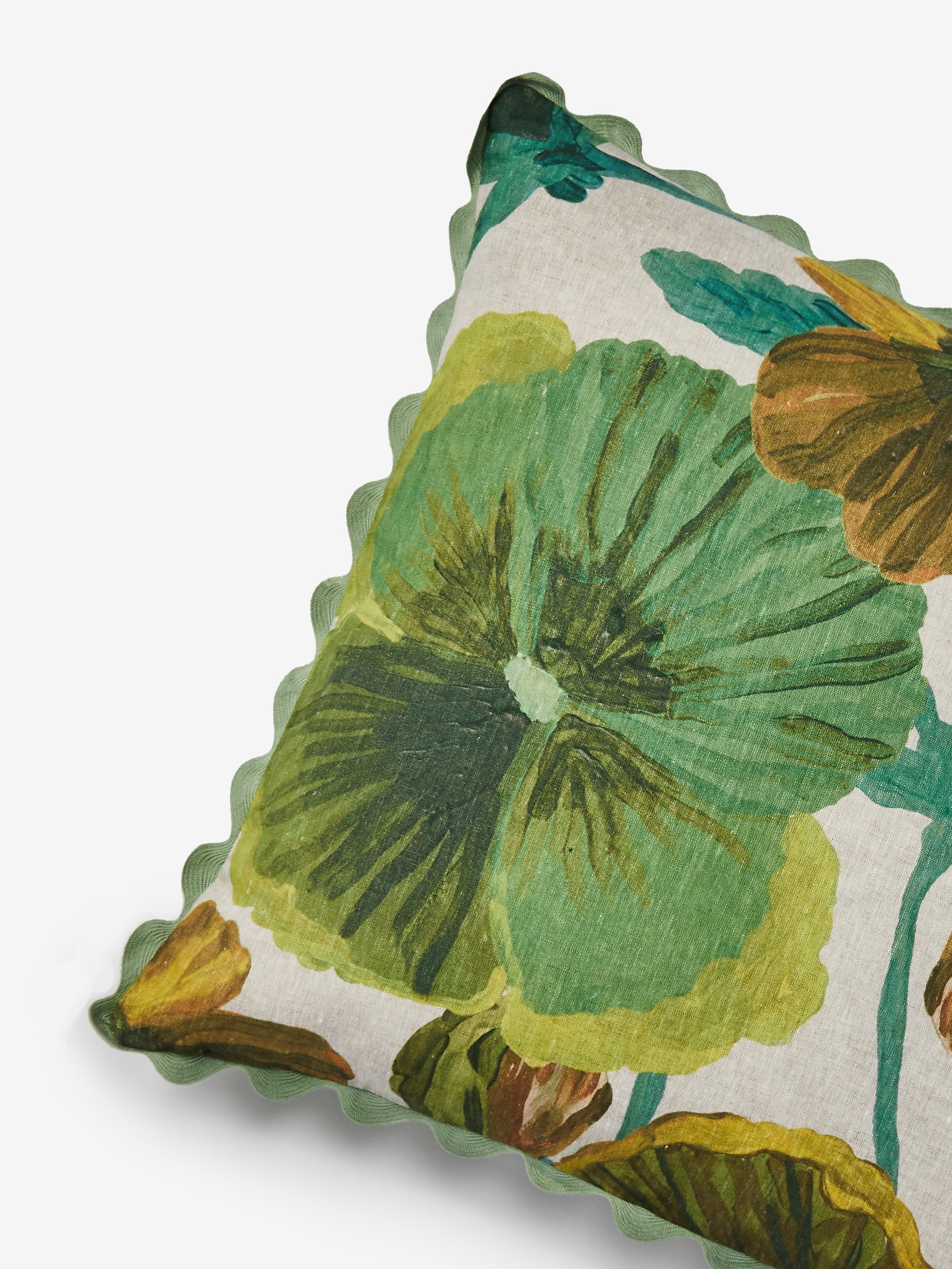 Bonnie & Neil Wild Pansy Verde Cushion 60cm