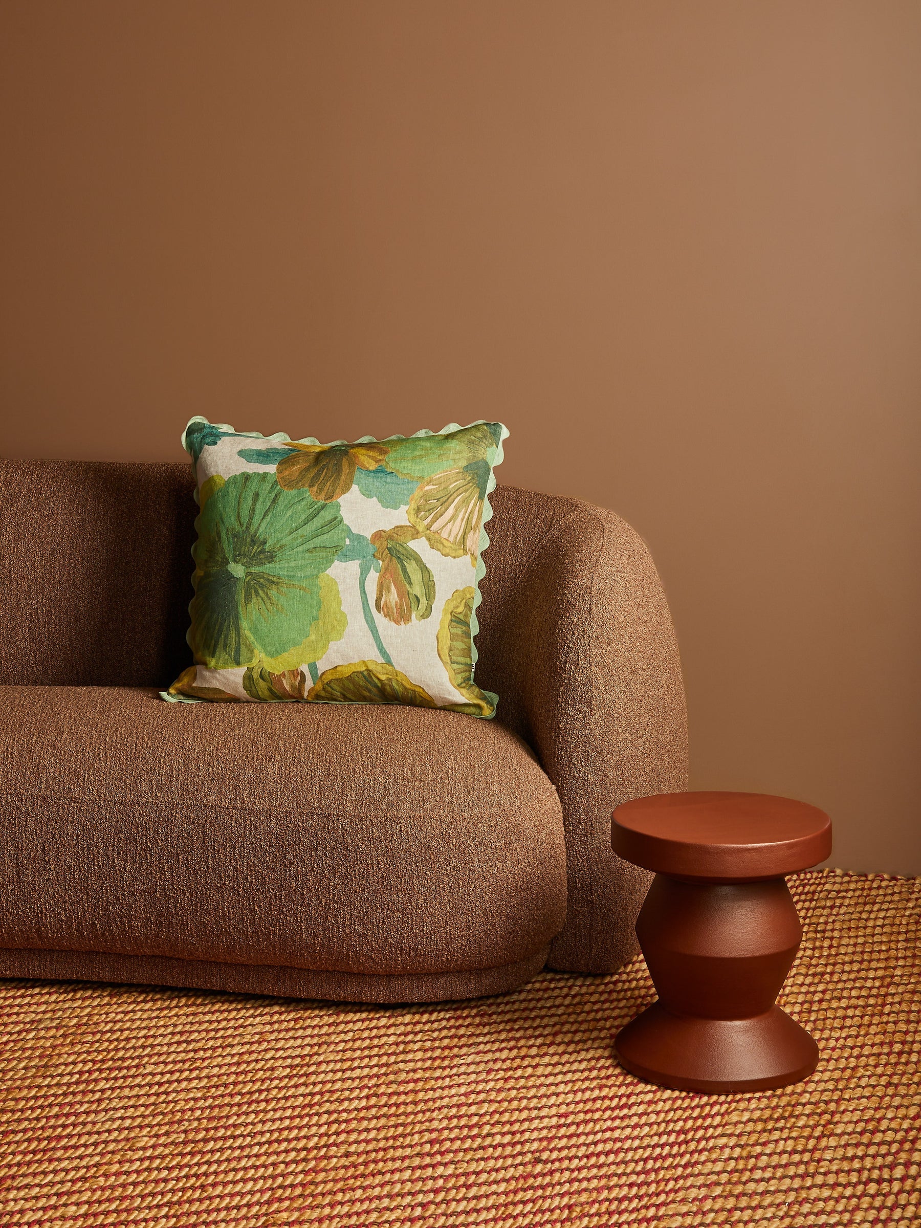 Bonnie & Neil Wild Pansy Verde Cushion 60cm