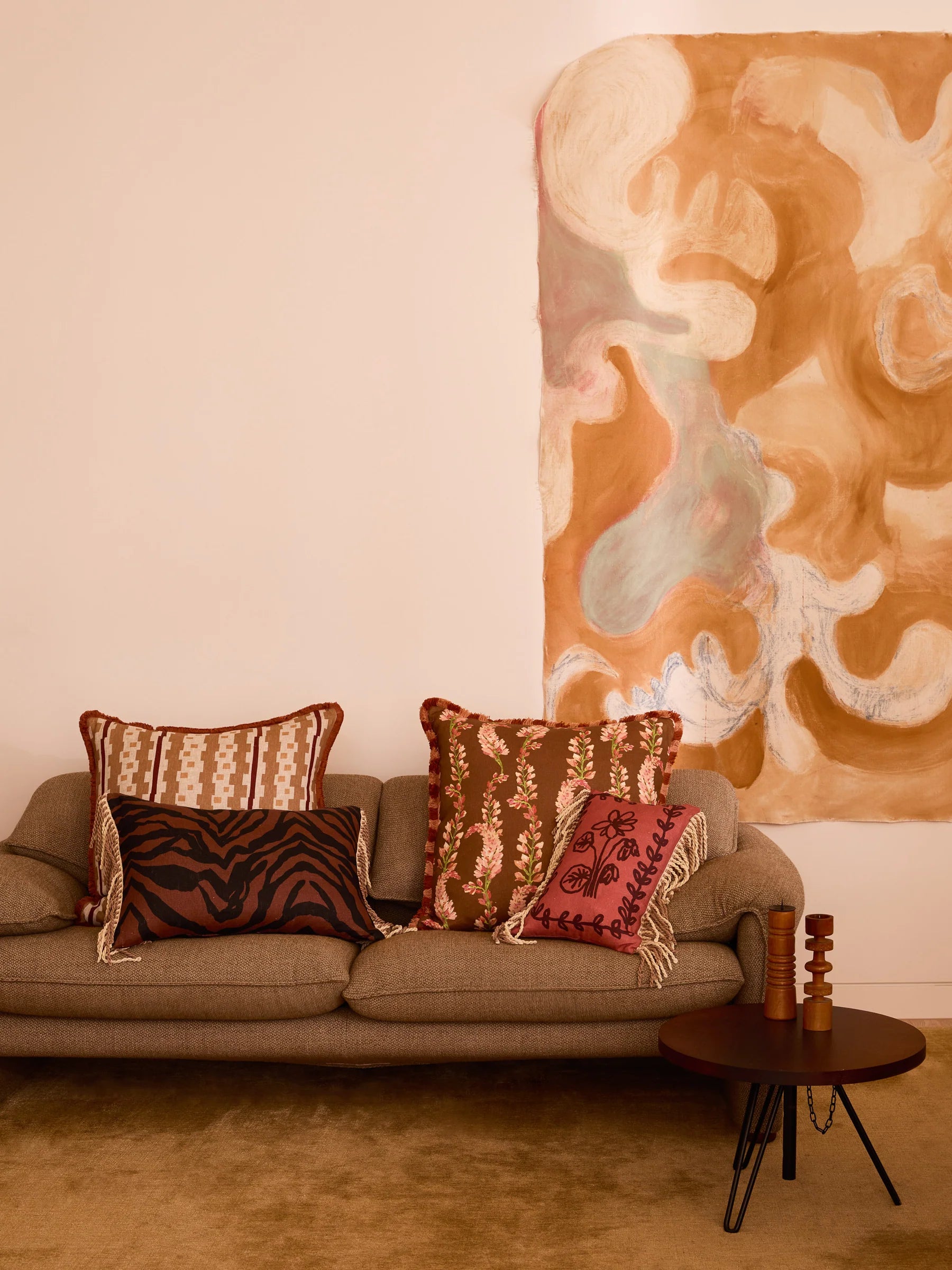 Bonnie & Neil Bauhaus Tan Cushion 60cm