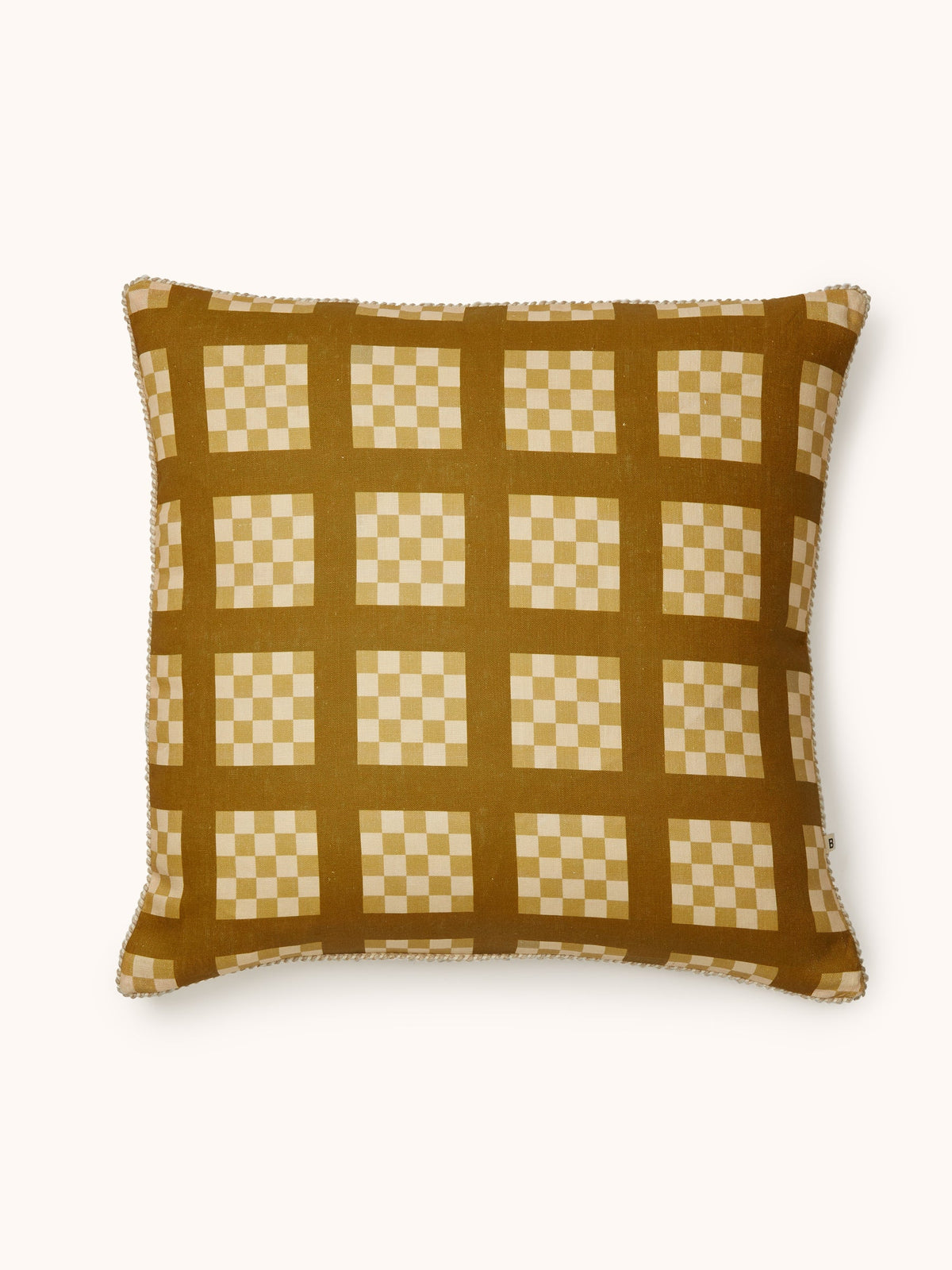 Bonnie & Neil Lattice Cushion WHEAT 60cm