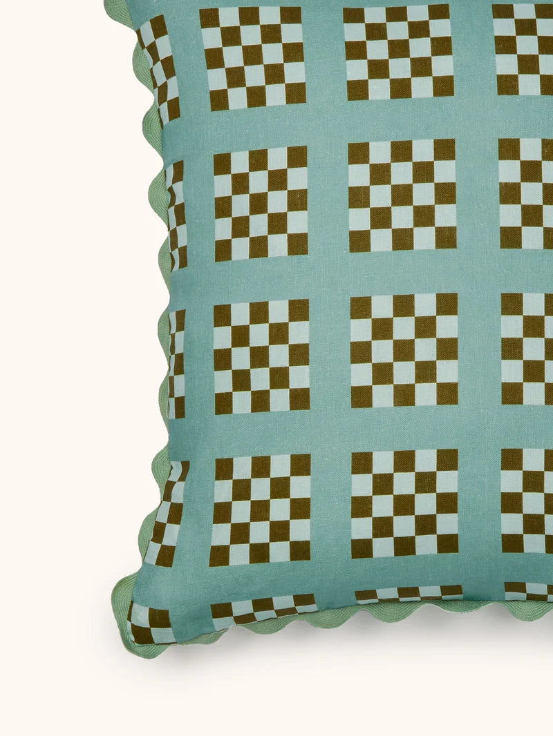 Bonnie & Neil Lattice Cushion Blue 60cm