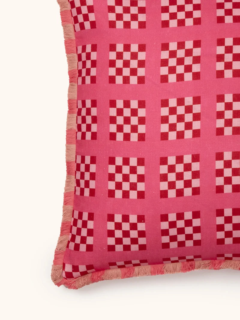 Bonnie & Neil Lattice Cushion PINK 60cm