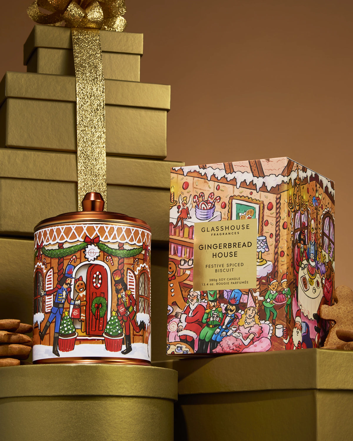 GLASSHOUSE 380g Candle GINGERBREAD HOUSE