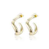 F+H Wave Hoop Earrings Small GOLD