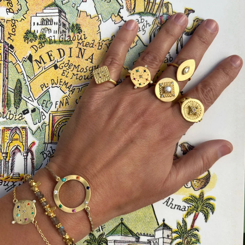 Ruby Teva Souk Gold Chain Bracelet