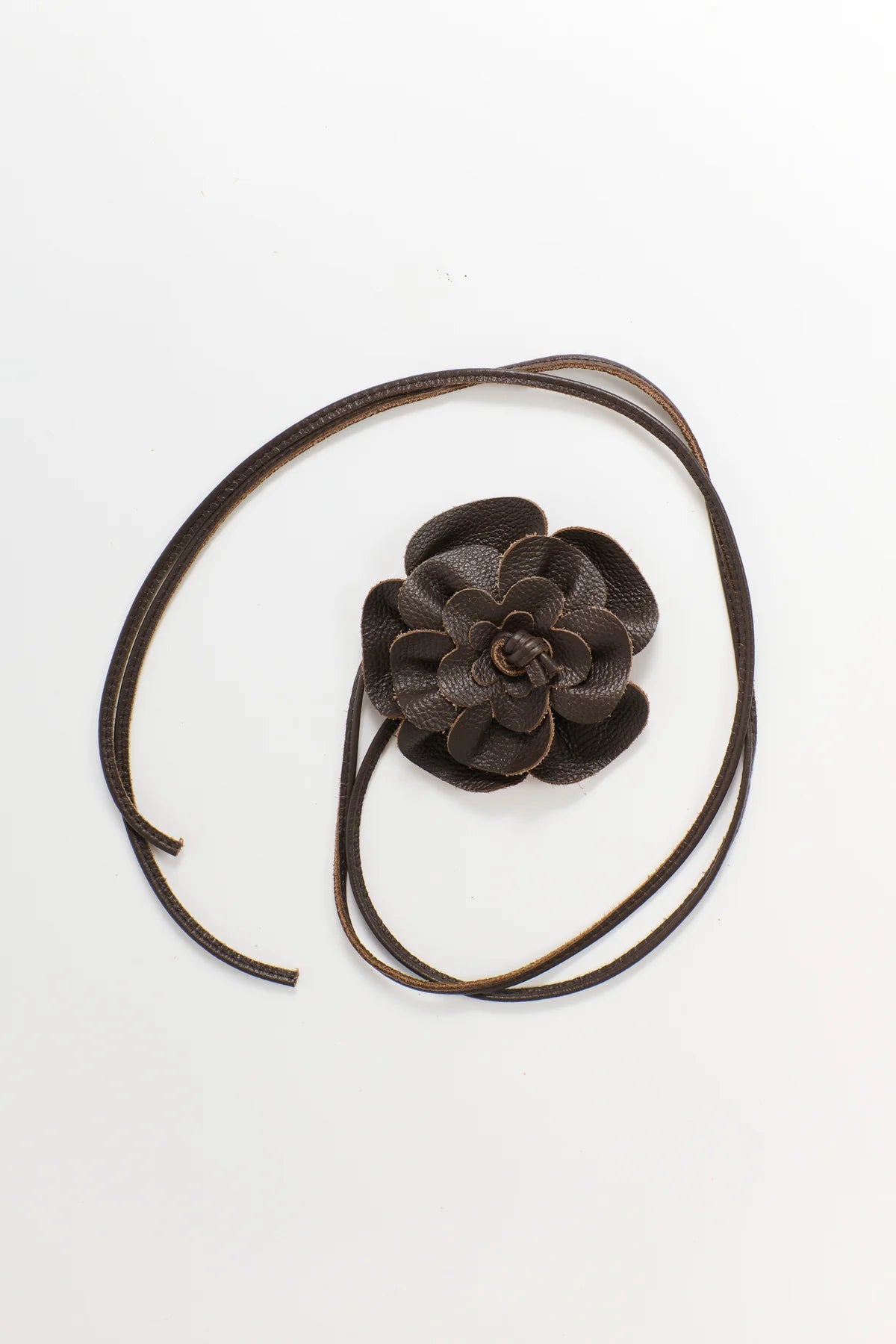 URBAN LUXURY Flower Wrap Belt CHOC