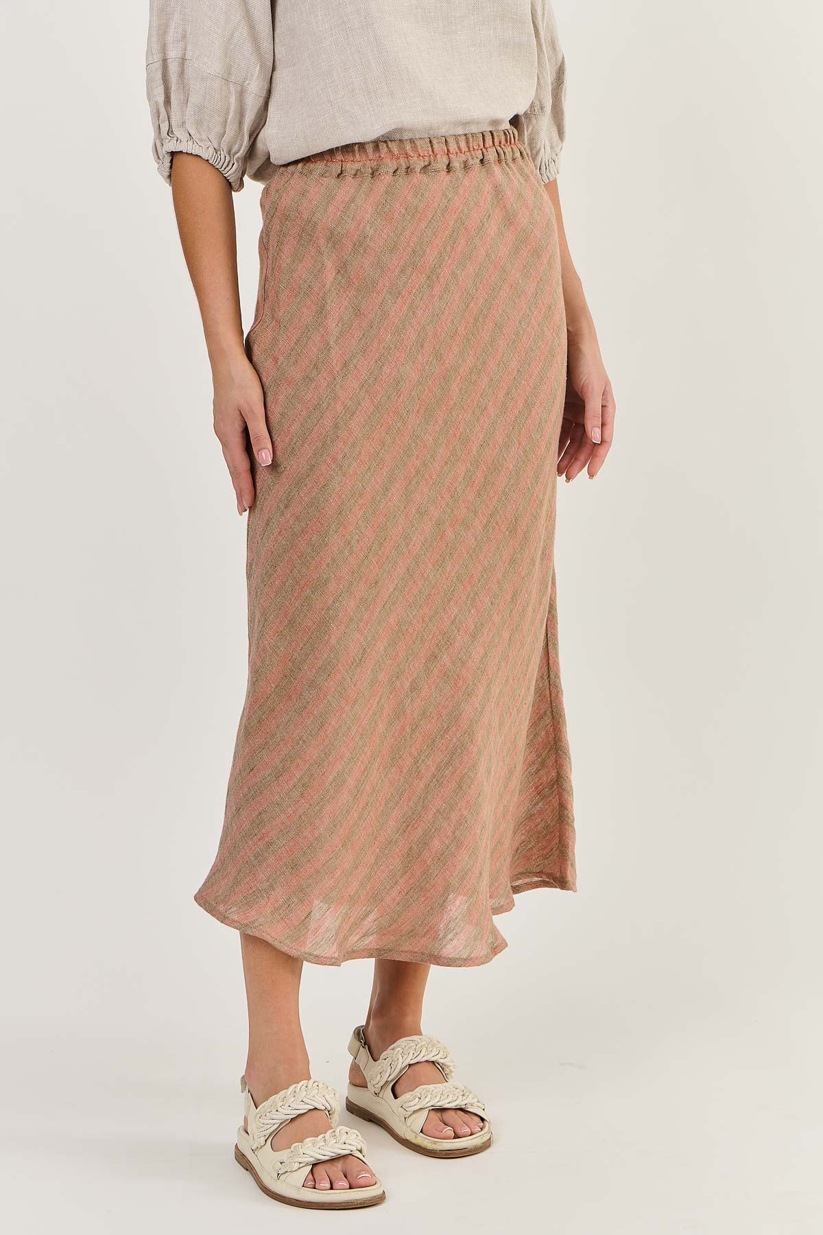 O&J Linen Skirt BRICK