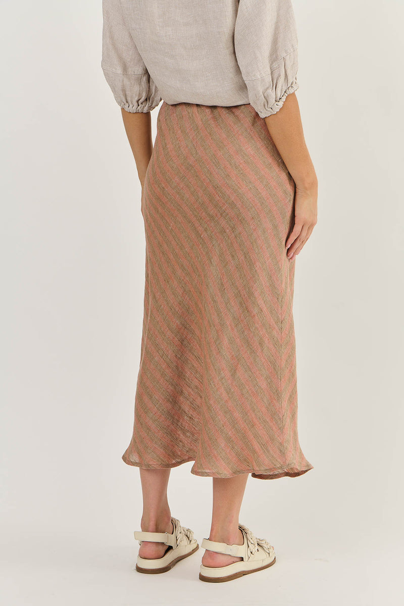 OLIVE ET JULIE Linen Skirt BRICK