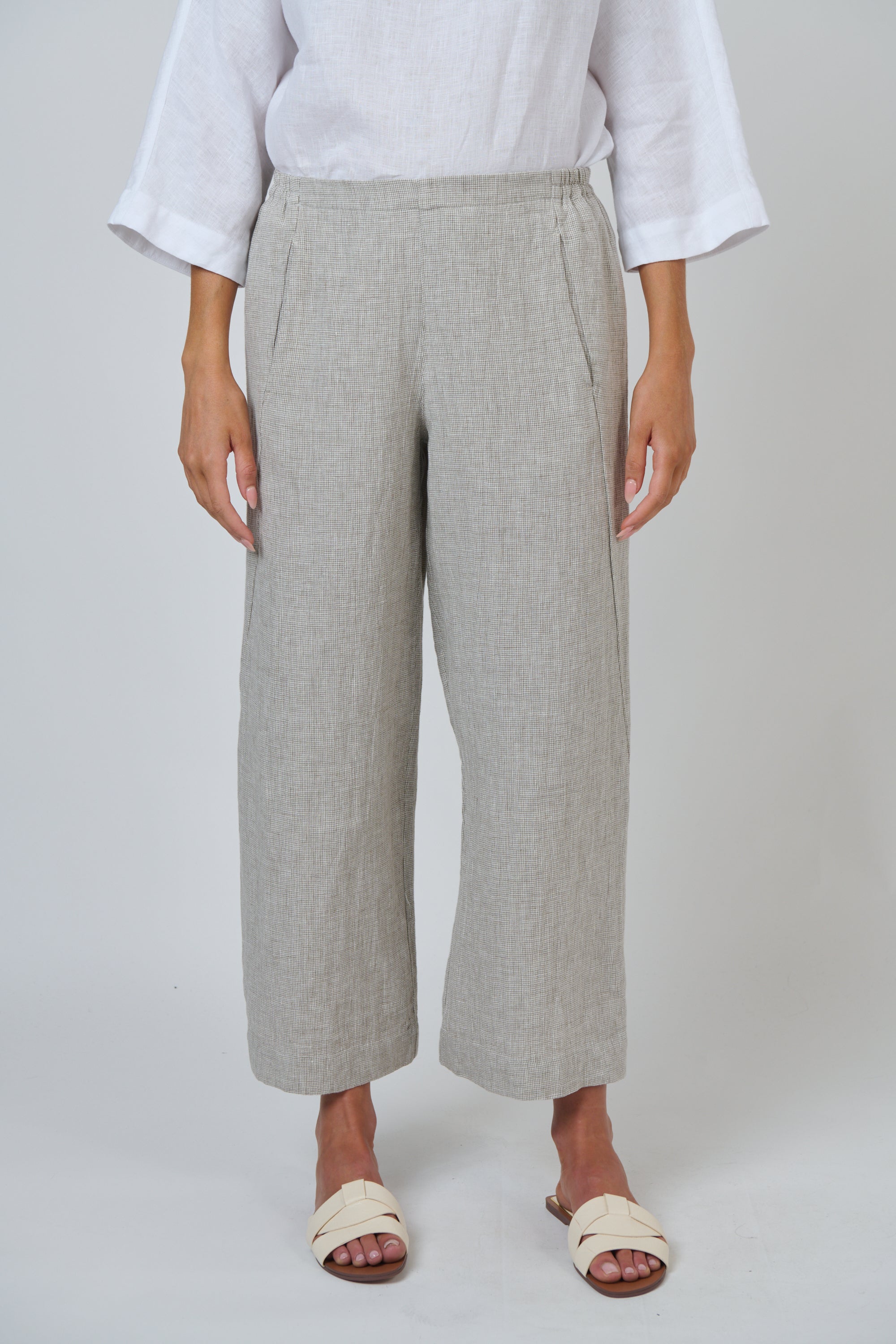 OLIVE ET JULIE Wide Leg Linen Pant MOUSSE
