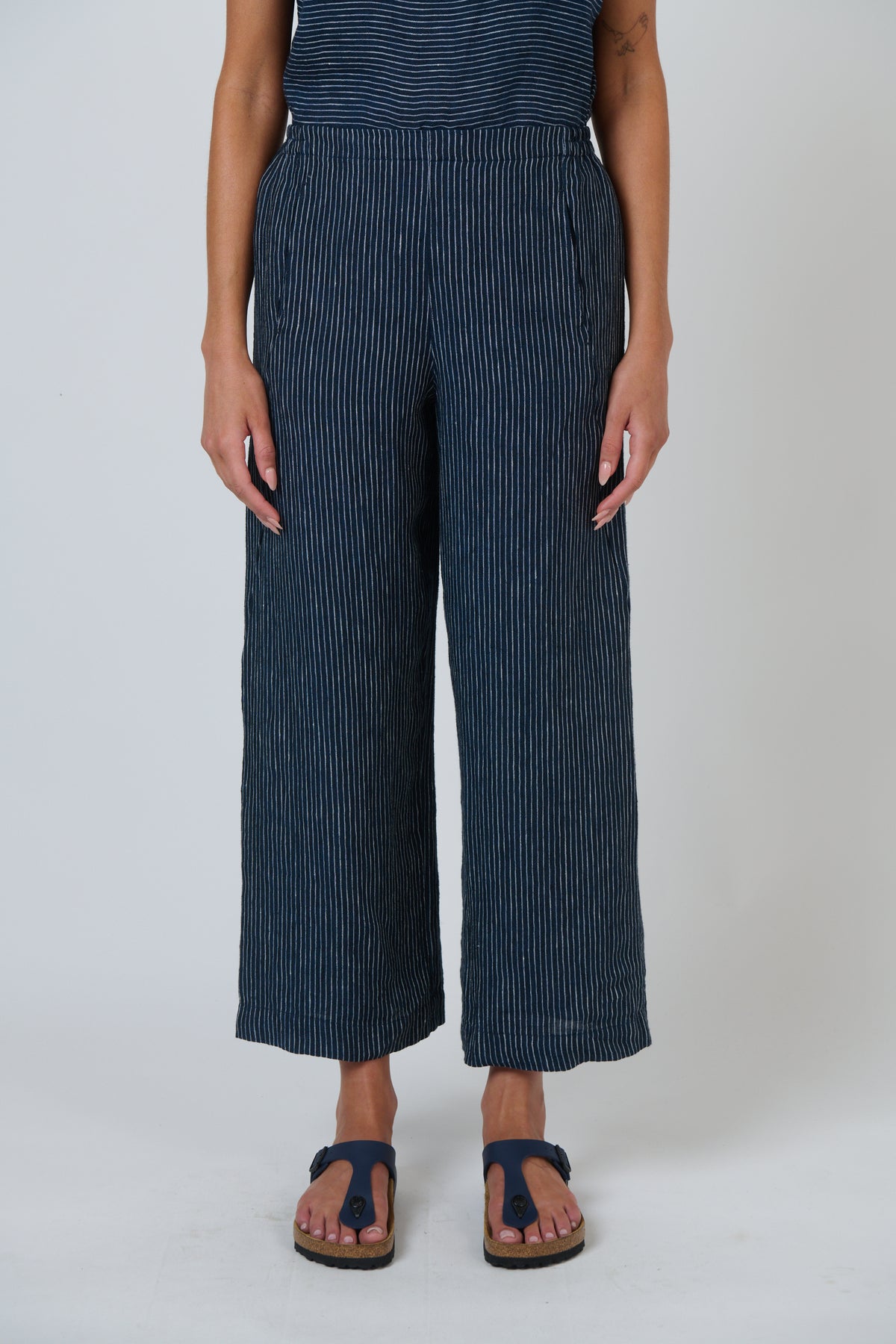 OLIVE ET JULIE Wide Leg Linen Pant STREAMLINED