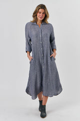 Olive et Julie Linen Maxi Dress NIGHTFALL