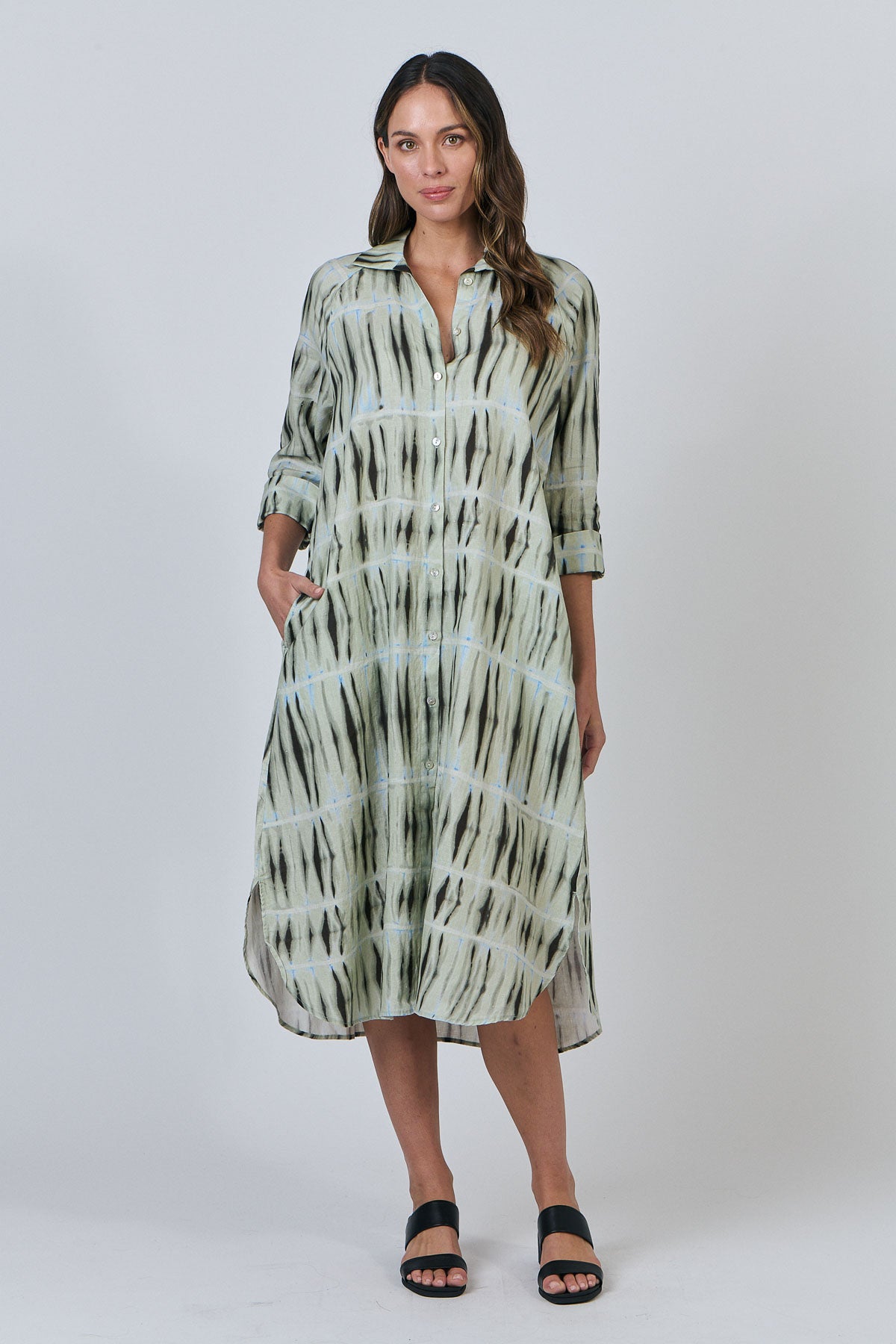 OLIVE ET JULIE Linen Shirtdress EXPOSURE