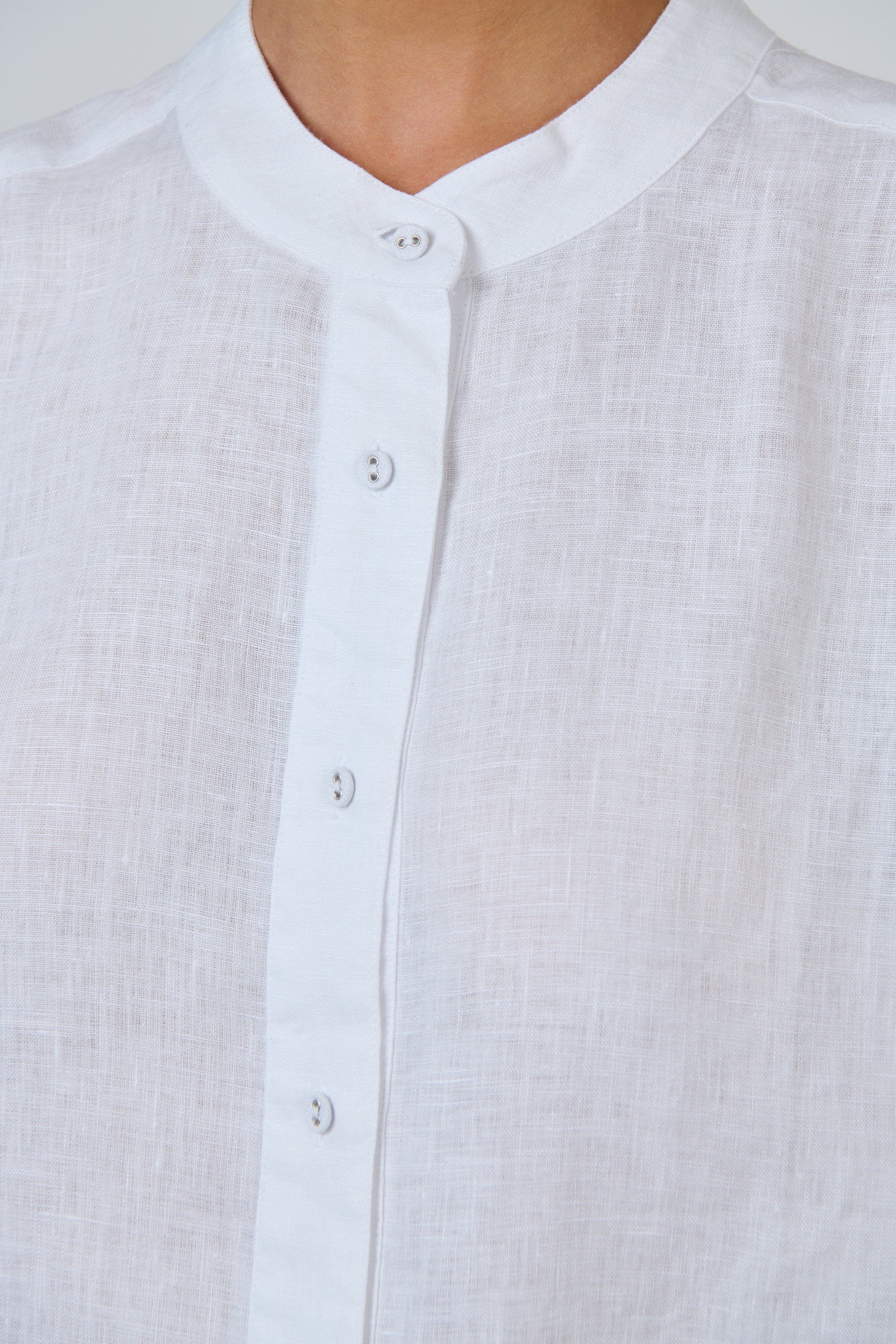 OLIVE ET JULIE Button Through Top WHITE