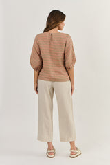 OLIVE ET JULIE  Linen Top BRICK