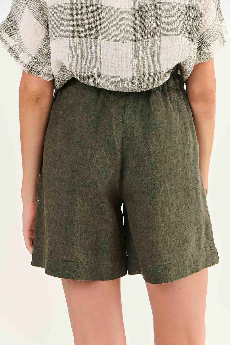 OLIVE ET JULIE Linen Short LICORICE