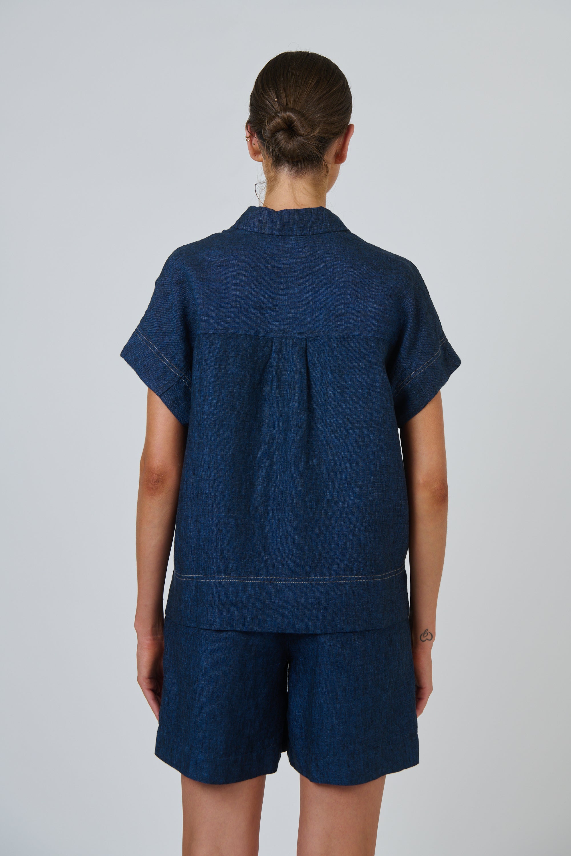 OLIVE ET JULIE Linen Button Through Top ECLIPSE