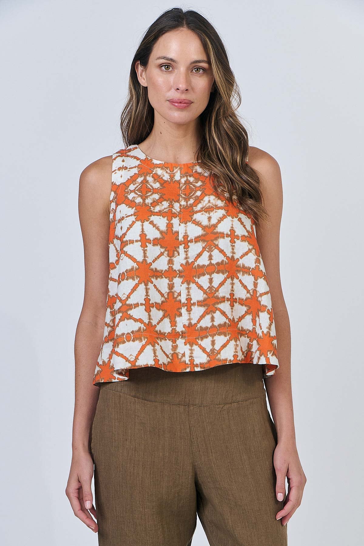 OLIVE ET JULIE Linen Shell Top URCHIN ORANGE