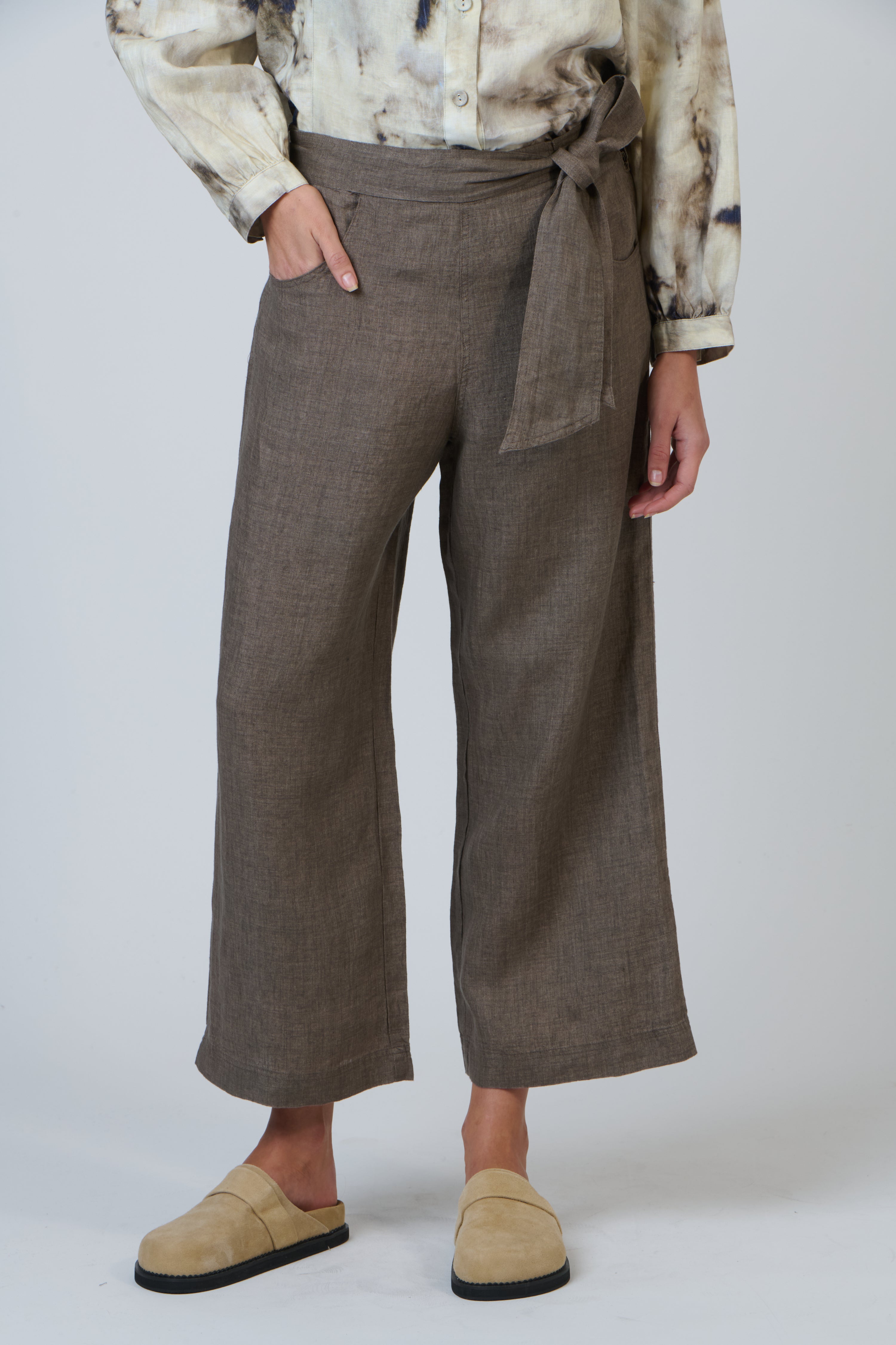 OLIVE ET JULIE Tie Front Pant CIGAR