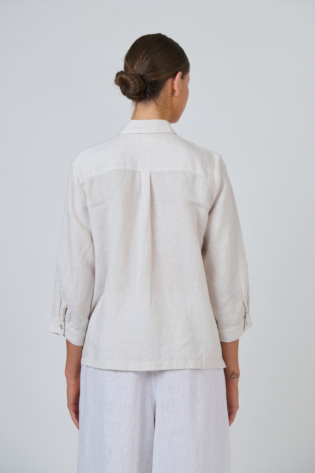 OLIVE ET JULIE 3/4 Sleeve Linen Shirt SESAME
