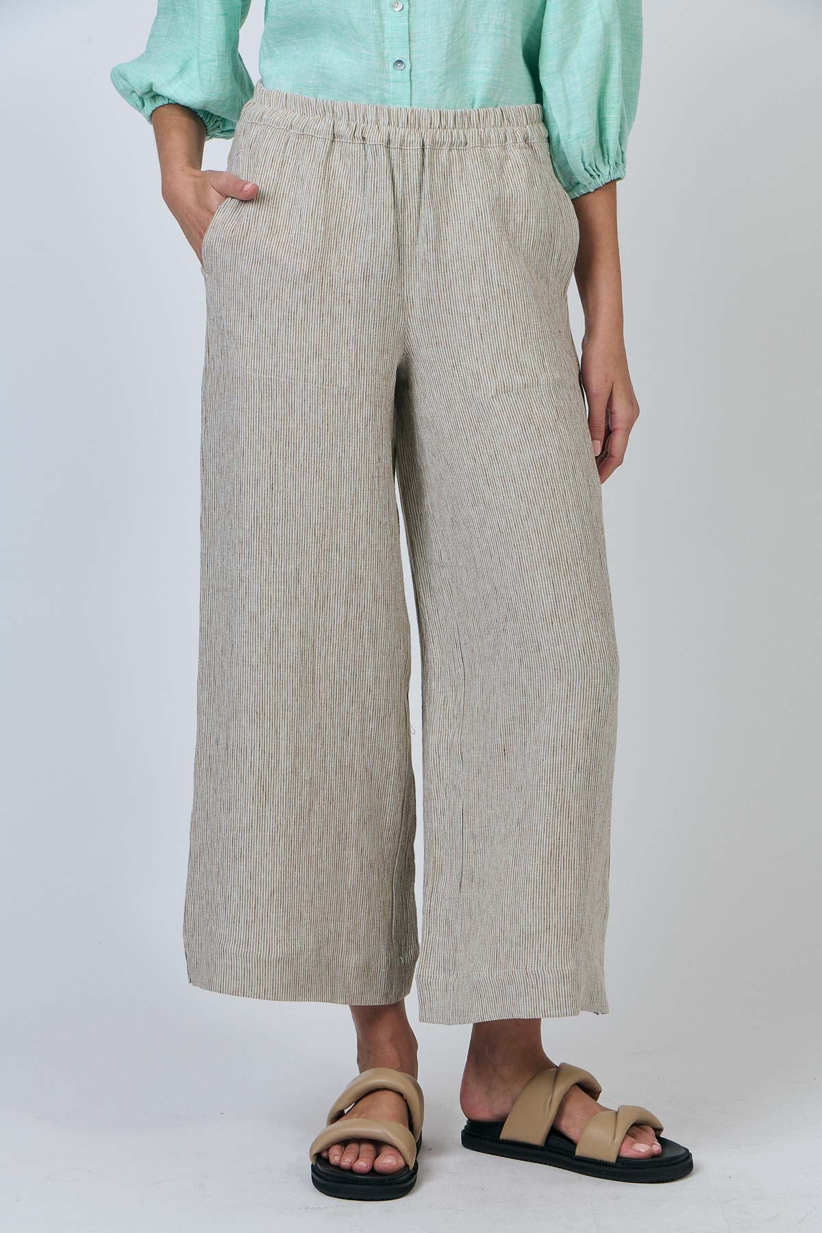 OLIVE ET JULIE Linen Pant FINE STRIPE