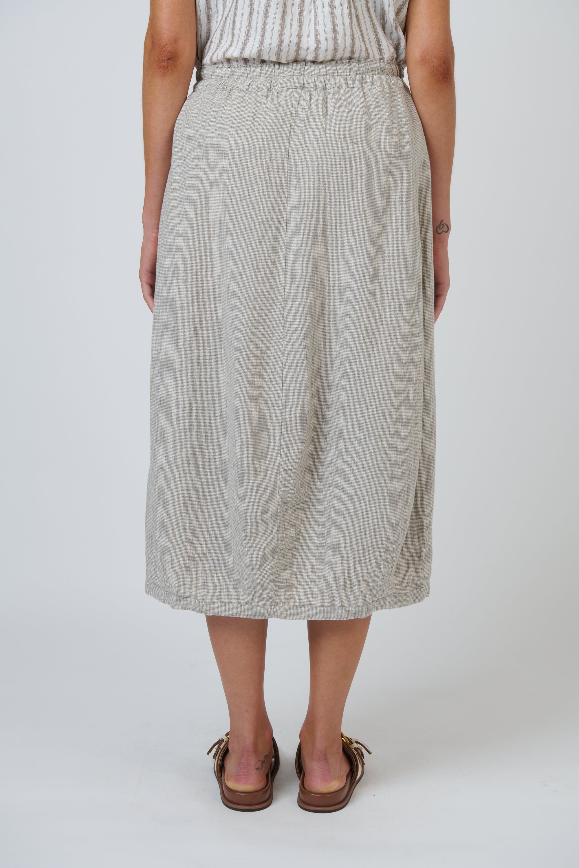 OLIVE ET JULIE Linen Midi Skirt MOUSSE