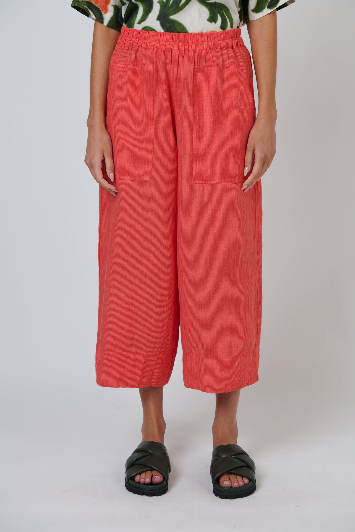 OLIVE ET JULIE Cropped Linen Pant SUNSET STRIP