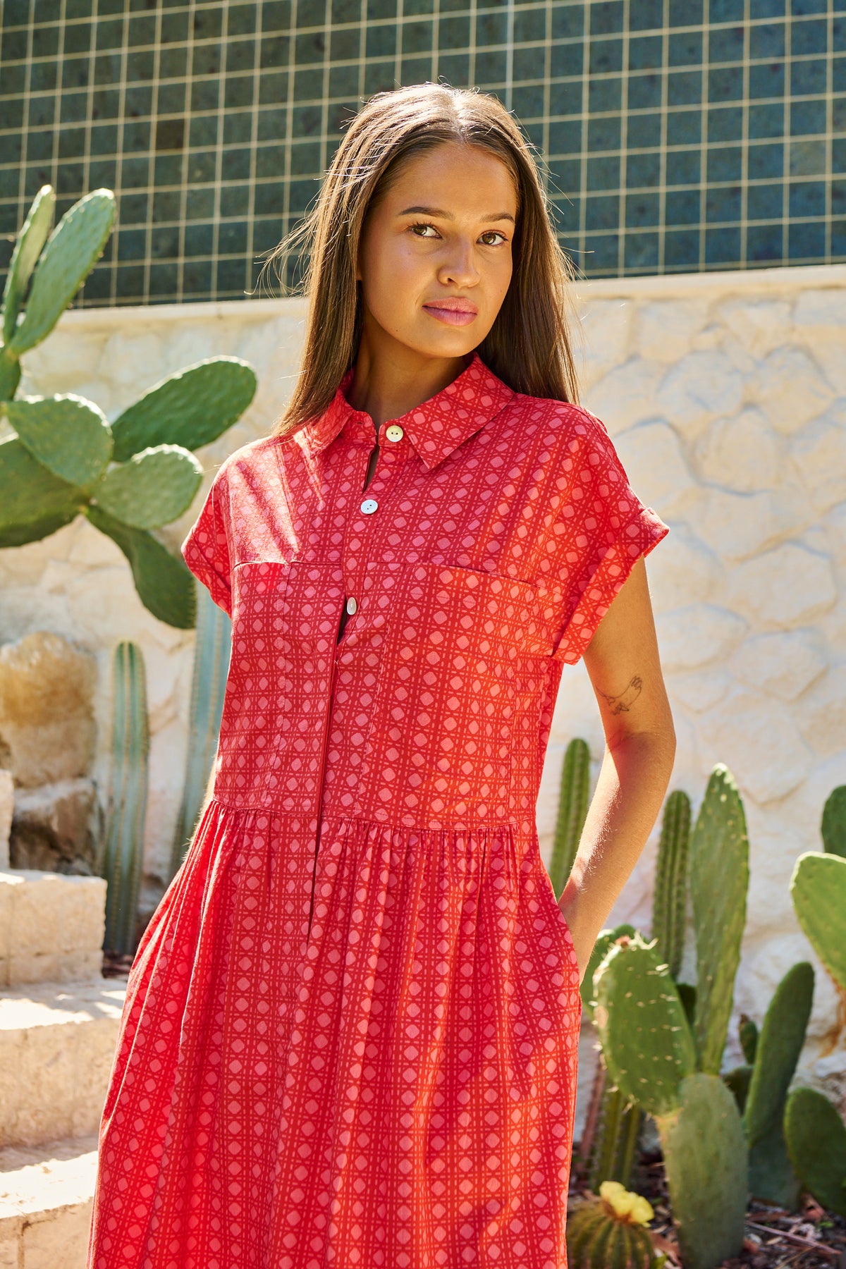 OLIVE ET JULIE Polin Midi Dress CANNAGE