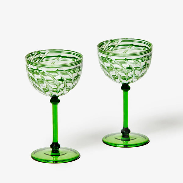 BONNIE & NIEL Watercolour Coupes SET 2 GREEN