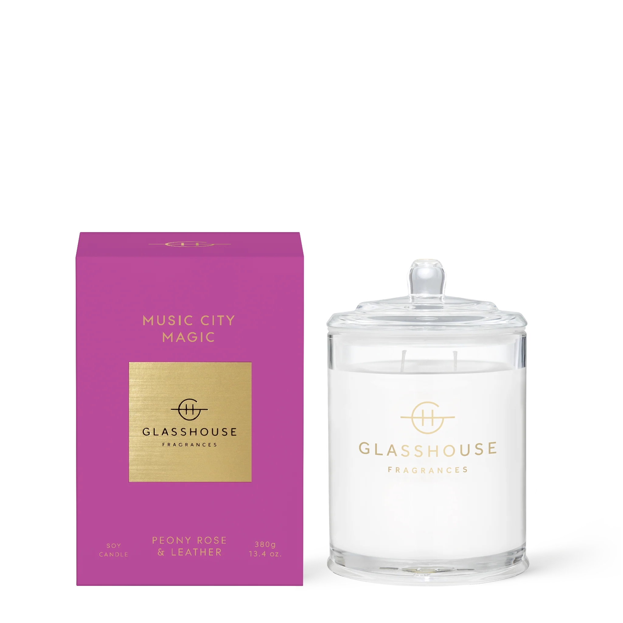 GLASSHOUSE 380g Candle MUSIC CITY MAGIC