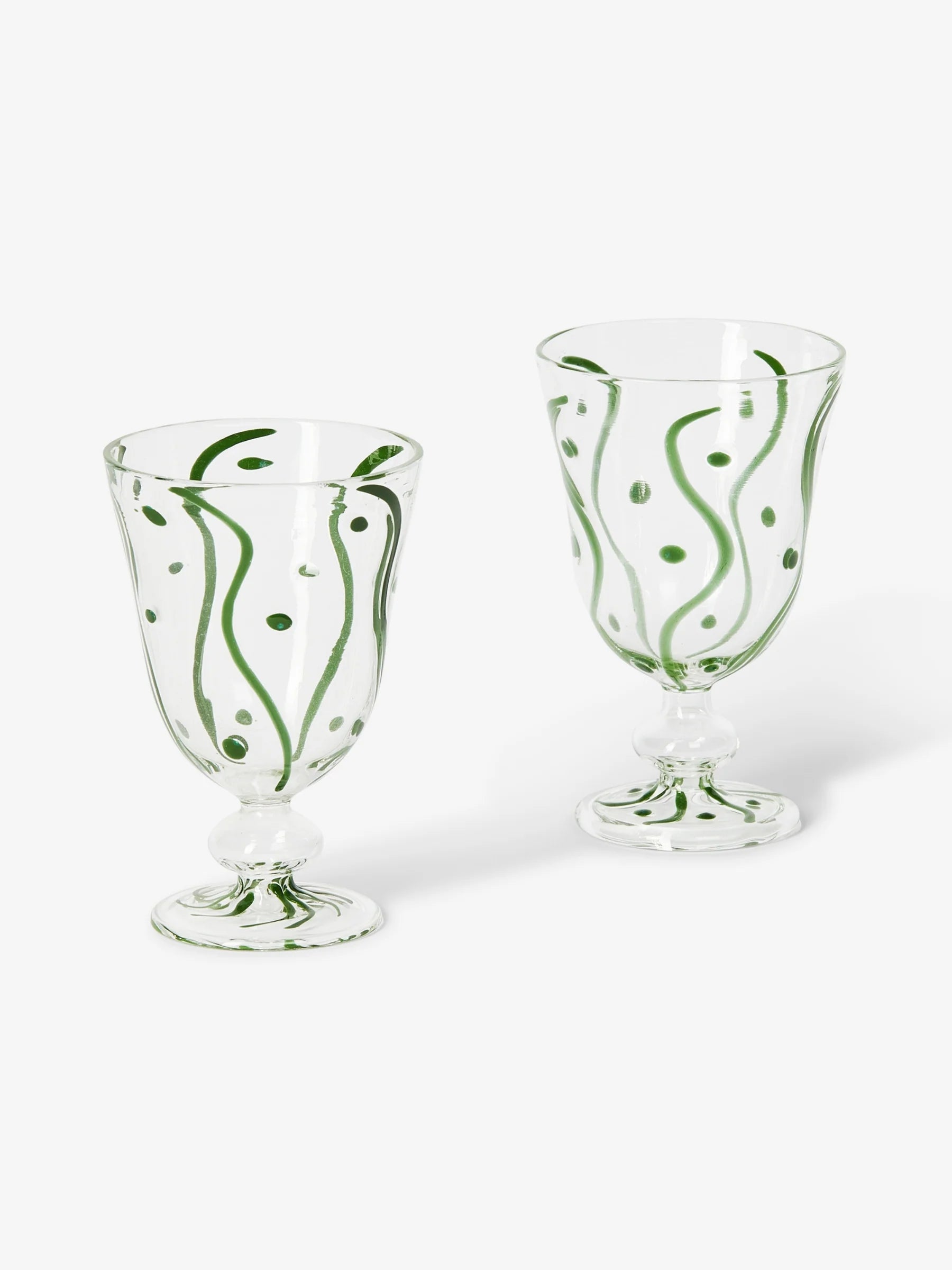 Bonnie and Neil Waves Green Goblets