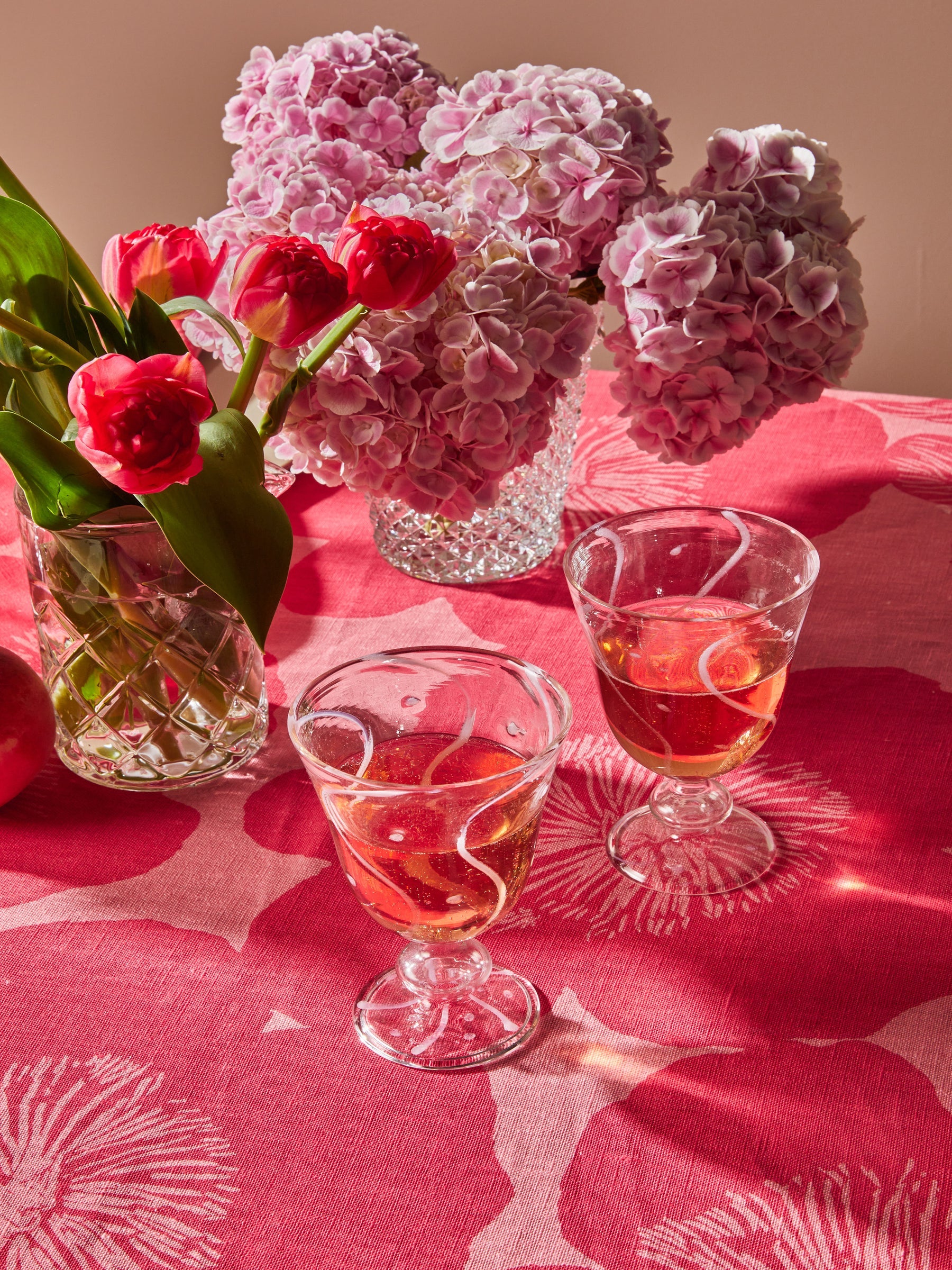 Bonnie and Neil Waves Pink Goblets