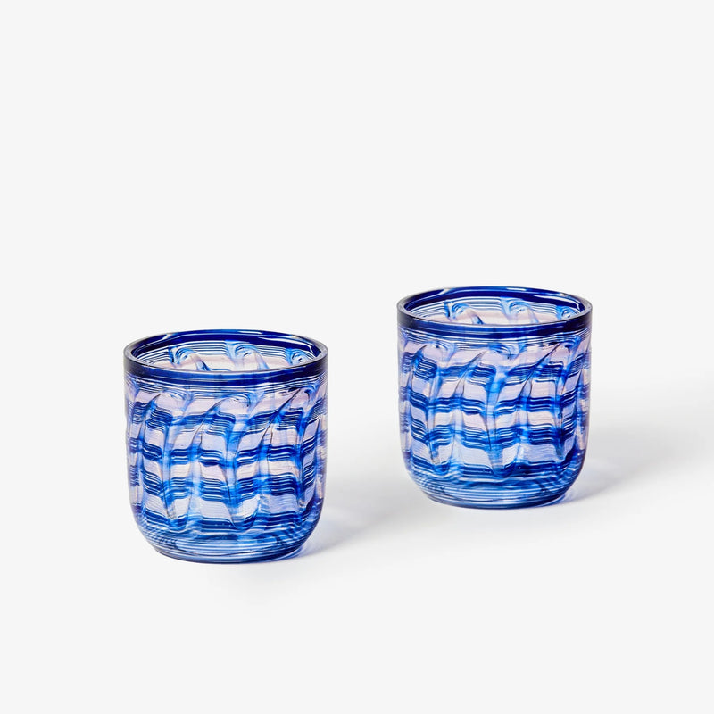 BONNIE & NIEL Watercolour Tumblers SET 2 BLUE