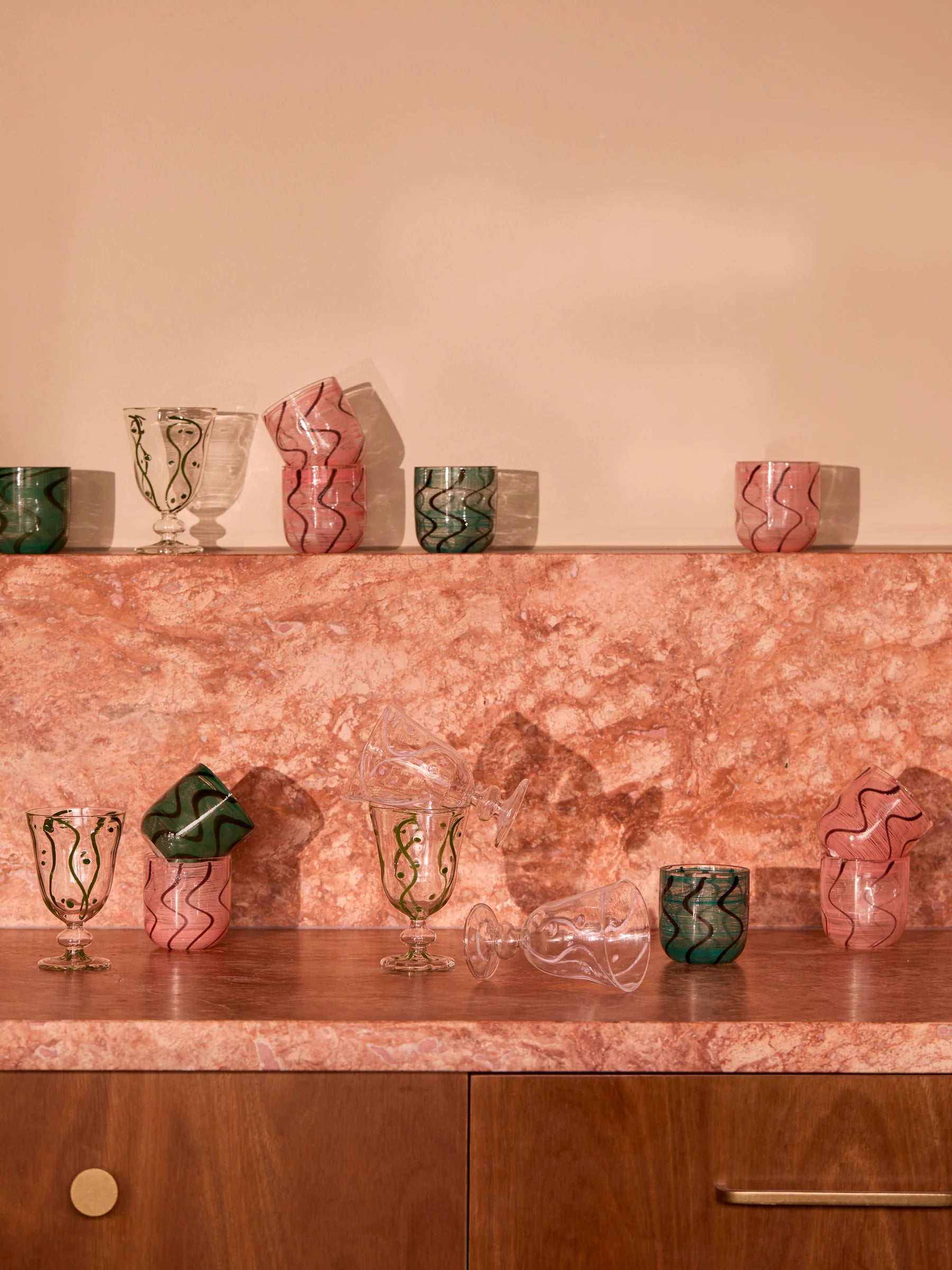 Bonnie and Neil Swirl Tumblers PINK