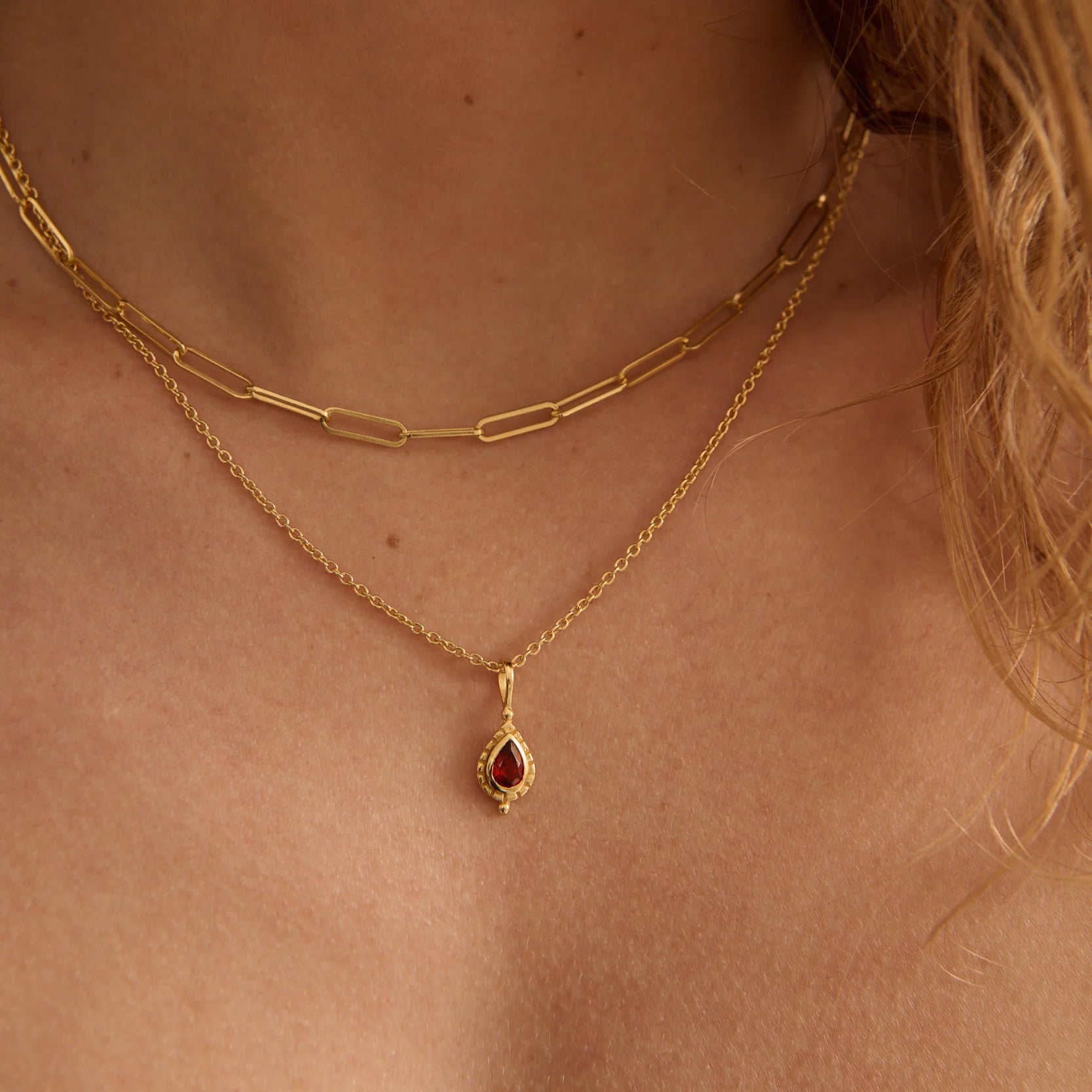 MURKANI Birthstone Layer Chain Necklace GOLD